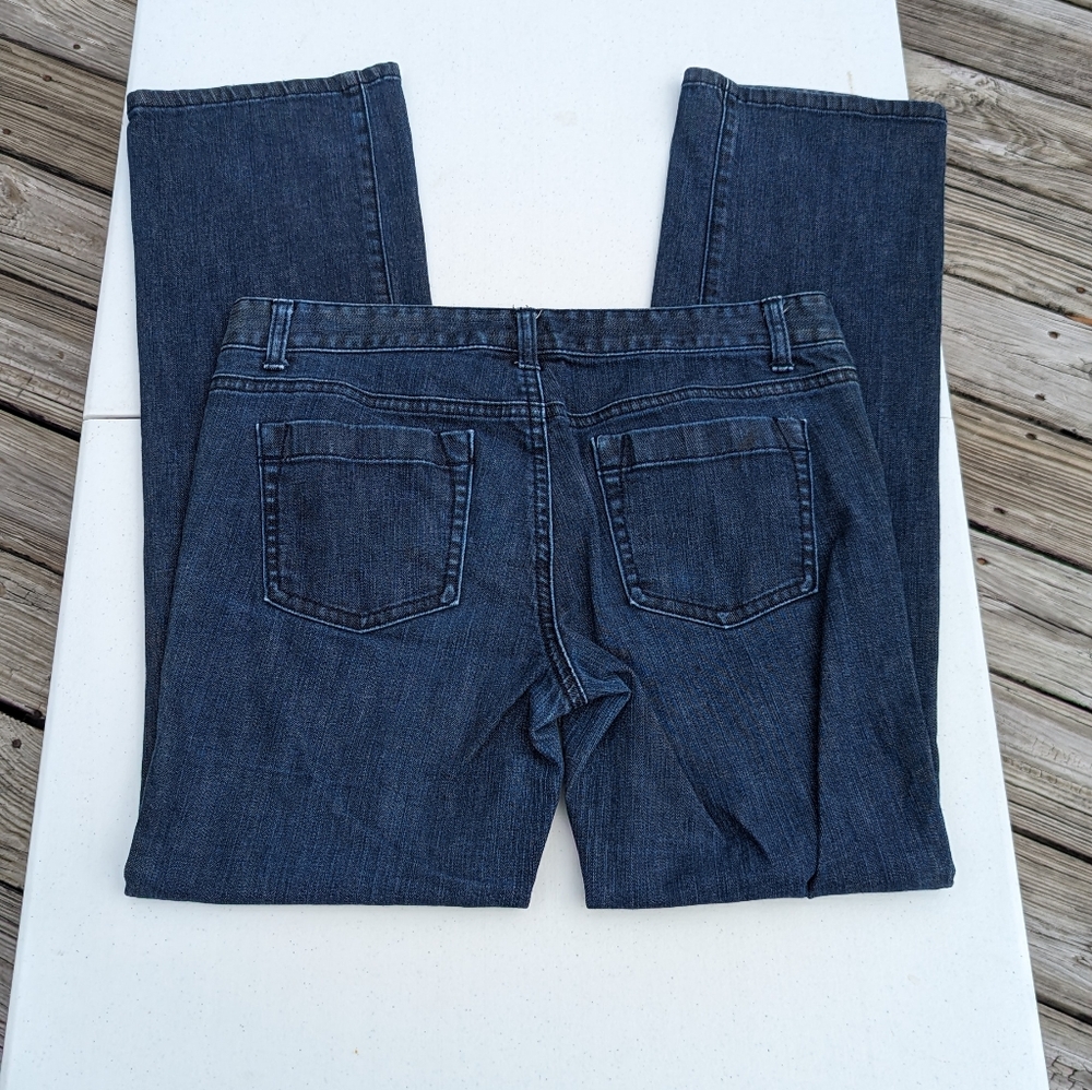 Ann Taylor Straight Leg Jeans - Dark Blue Denim